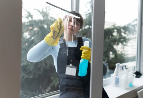 Nettoyage de vitres intérieures et extérieures au Mesnil-Aubry